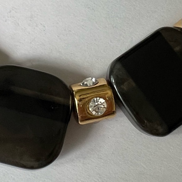 Kate Spade Colorblock Black Grey Bold polished Necklace - Picture 3 of 9